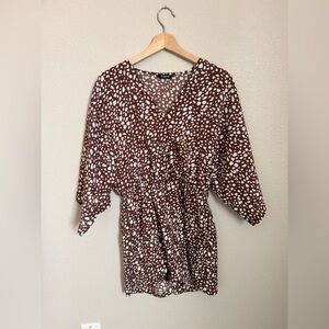 🤎 Printed V-Neck Romper with pockets